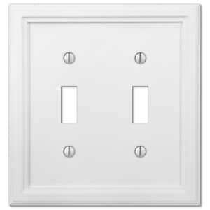 Elly 2 Gang Toggle Composite Wall Plate - White