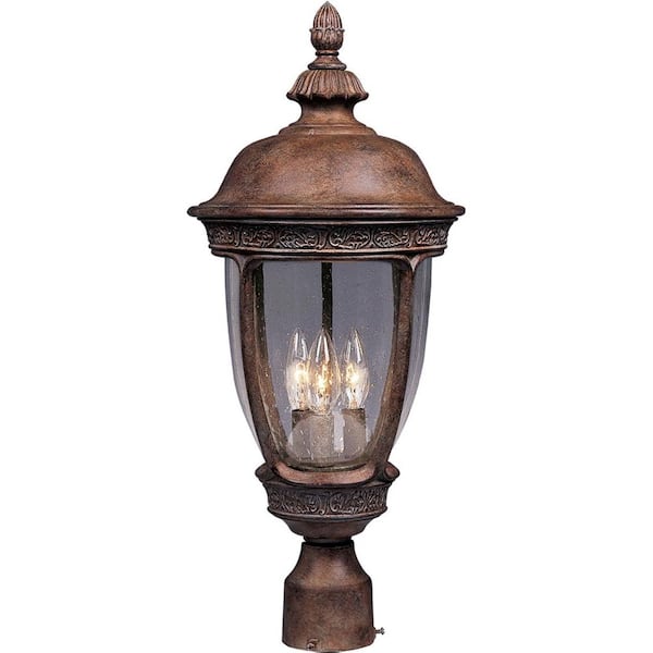 Knob Hill Die-Cast 3-Light Sienna Outdoor Pole/Post Mount