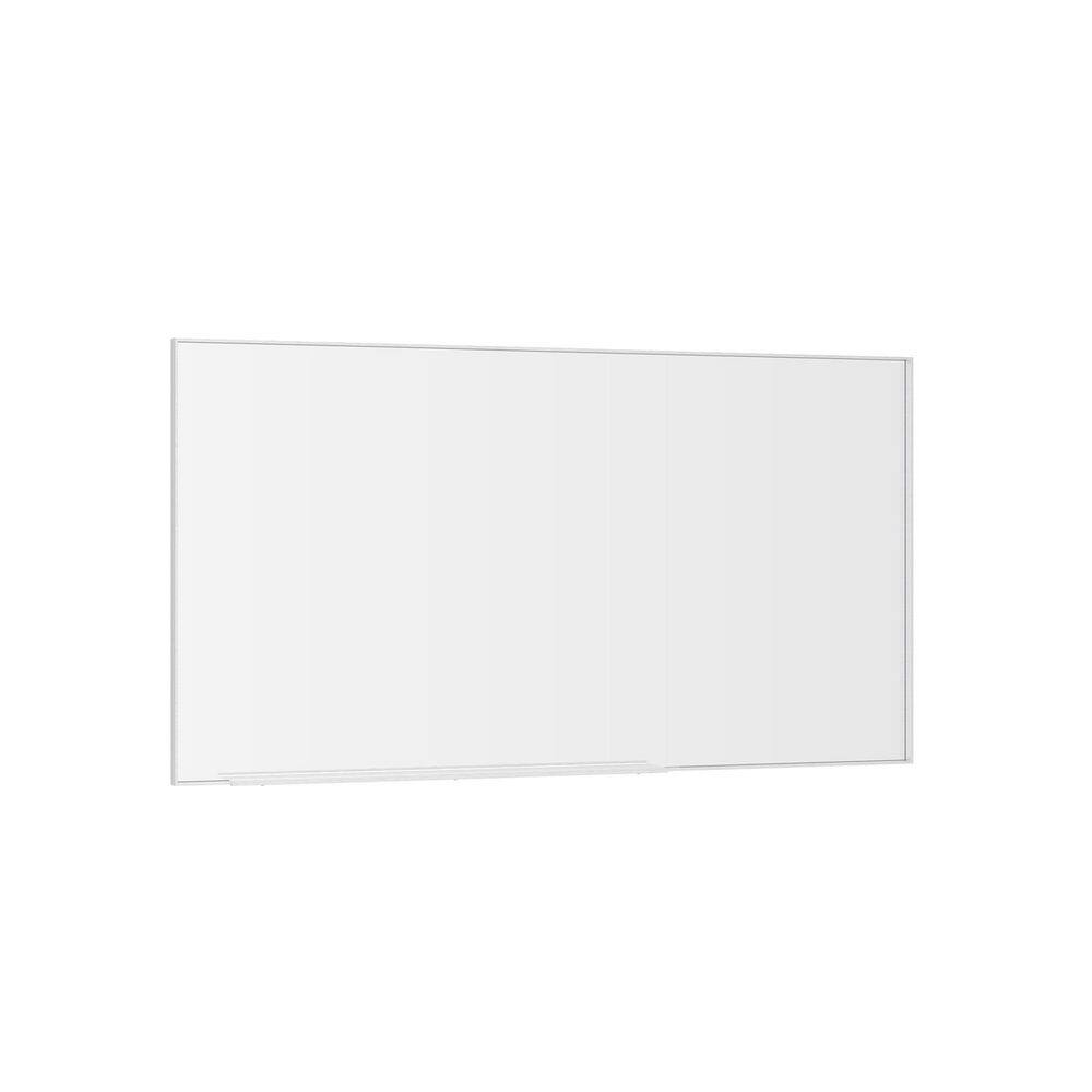 55 in. W x 30 in. H Rectangle Framed Wall Bathroom Vanity Mirror in Silver price history on PriceWatchPro