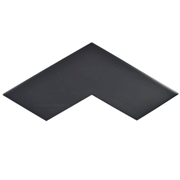 Merola Tile Boomerang Satin Black 3-3/8 in. x 11-3/4 in. Ceramic Floor and Wall Tile (2.52 sq. ft. / case)