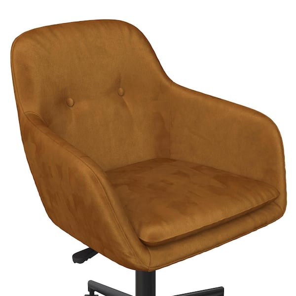 rust velvet office chair