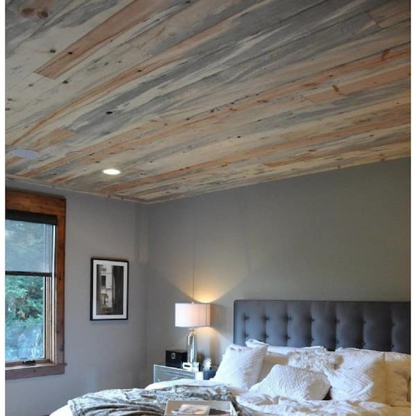 4 in. x 72 in. Blue Pine Edge and Center Bead Tongue and