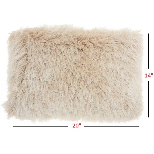 Home Soft Things Shaggy Faux Fur Bedrest Filling Set