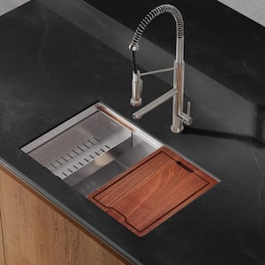 Rivage Stainless Steel 30 in. Single Bowl Undermount Workstation Kitchen Sink