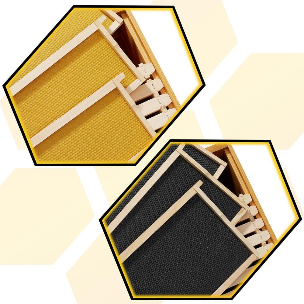 Honey Keeper 3-Tier Wooden Beehive Kit with Waxed Foundations
