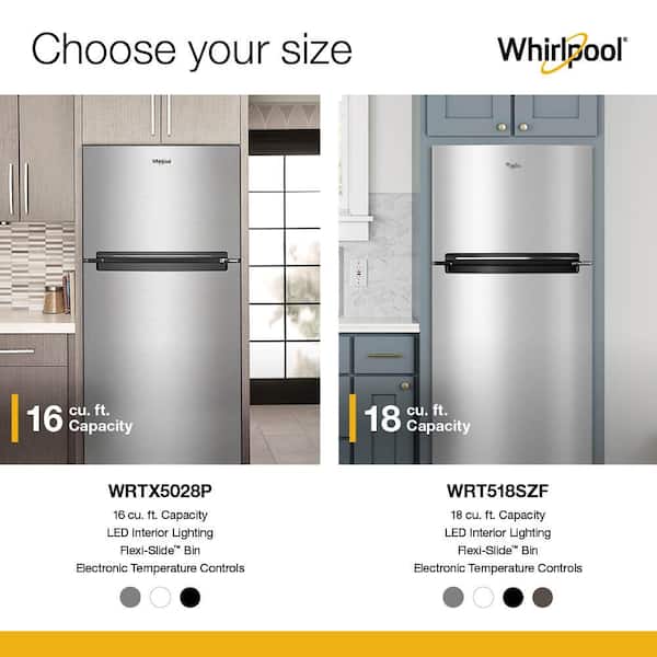 Whirlpool Top Mount Fridge (WRT518SZFB) - Black Whirlpool Top Mount Fridge (WRT518SZFB) - Black