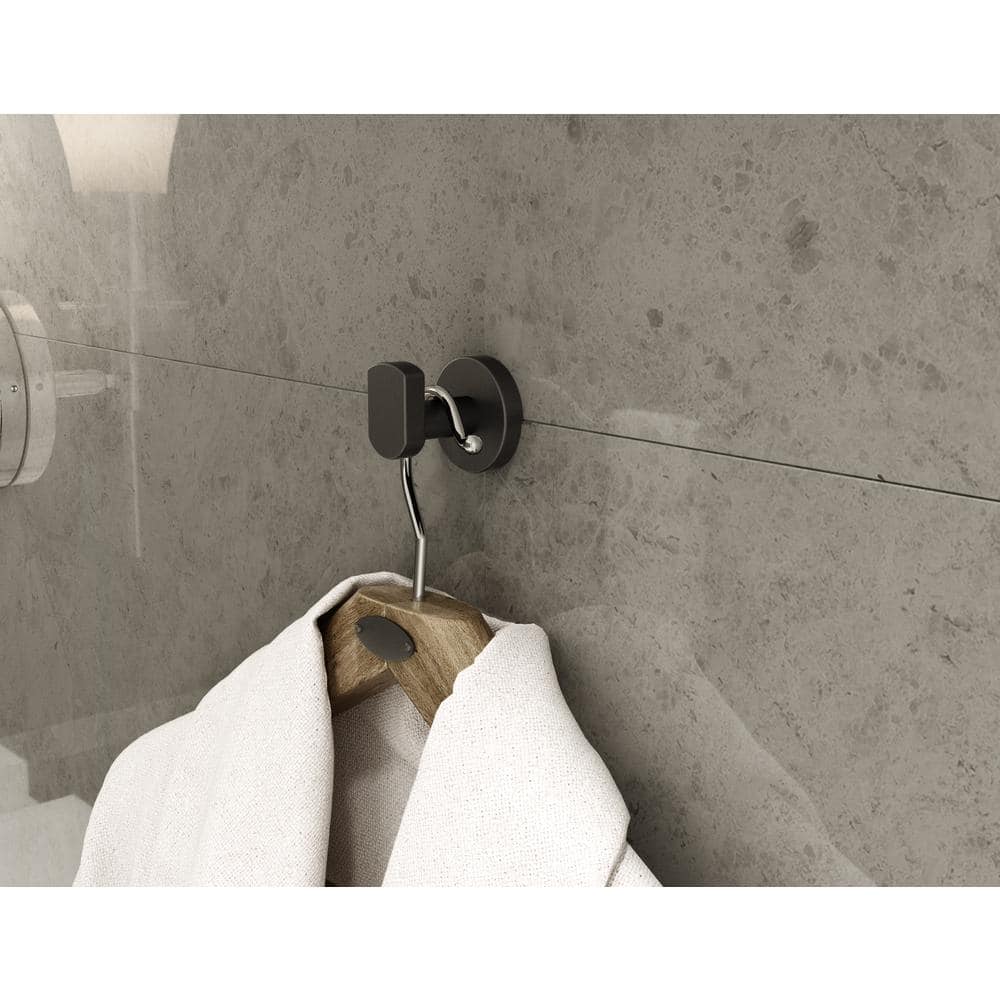 Matte Black Metal Wall-Mounted Robe Hook
