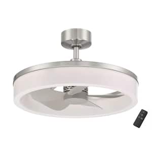 Dailstone 23 in. Indoor/Outdoor Brushed Nickel Fandelier Ceiling Fan with Adjustable White LED with Remote Included
