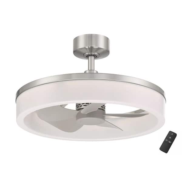 Home Decorators Collection Dailstone 23 in. Indoor/Outdoor Brushed Nickel Fandelier Ceiling Fan with Adjustable White LED with Remote Included