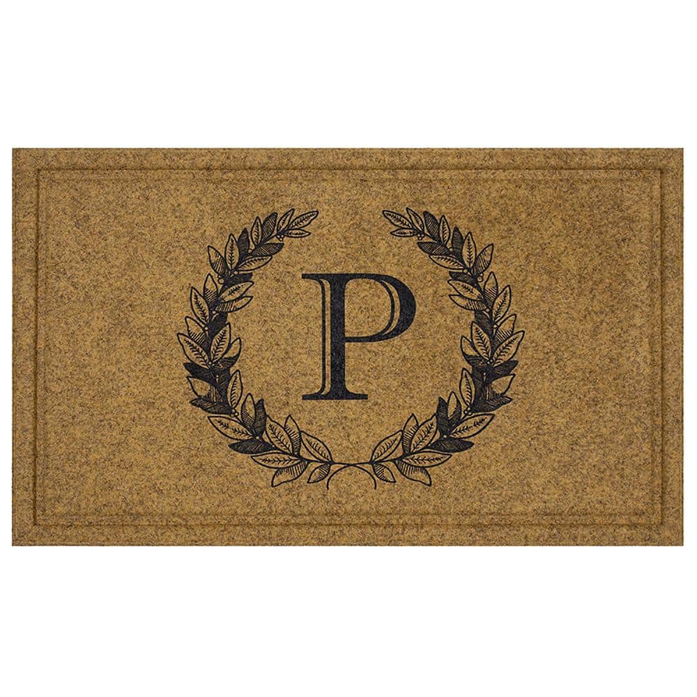 Laurel Multi 18 in. x 30 in. Faux Coir Monogrammed P Door Mat price history on PriceWatchPro
