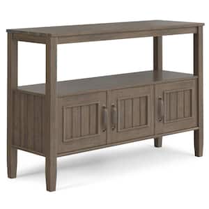 Lev 48 in. W Smoky Brown Rectangle Wood Console Table