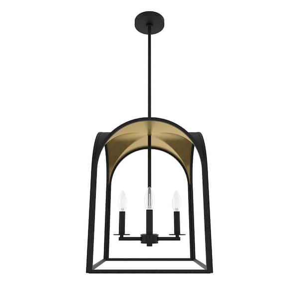 Dukestown 4 Light Natural Iron Gold Leaf Mini Pendant Kitchen Light