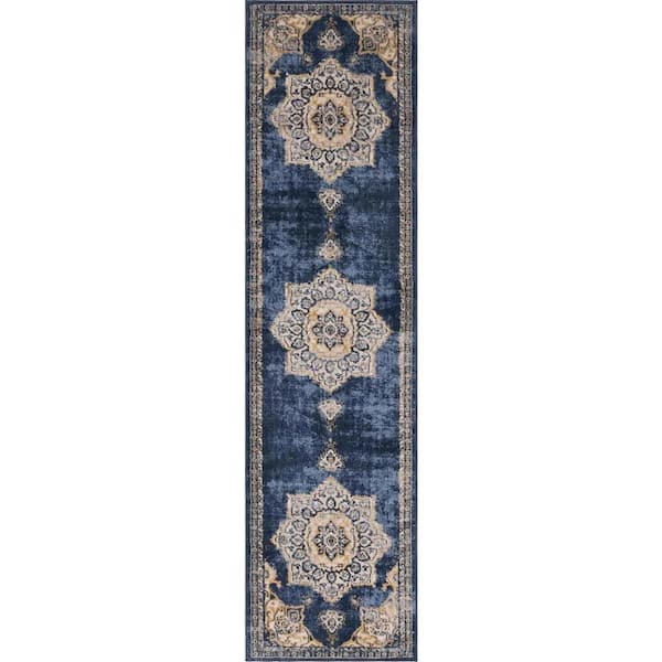 Unique Loom Utopia Helios Navy Blue 2' 7 x 10' 0 Area Rug