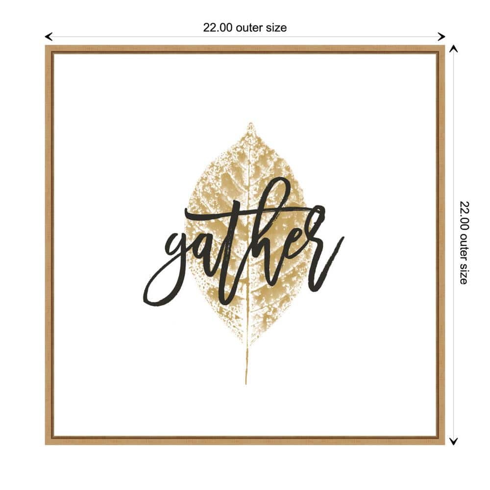 Gather Gold Leaf Print on Canvas with Maple Frame