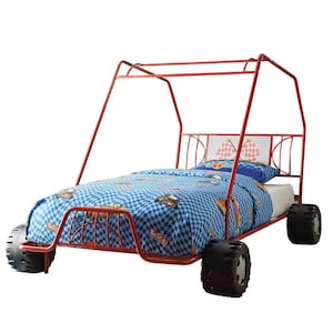 Acme Furniture Xander 56 in. W Gunmetal Red Go Kart Twin Non ...