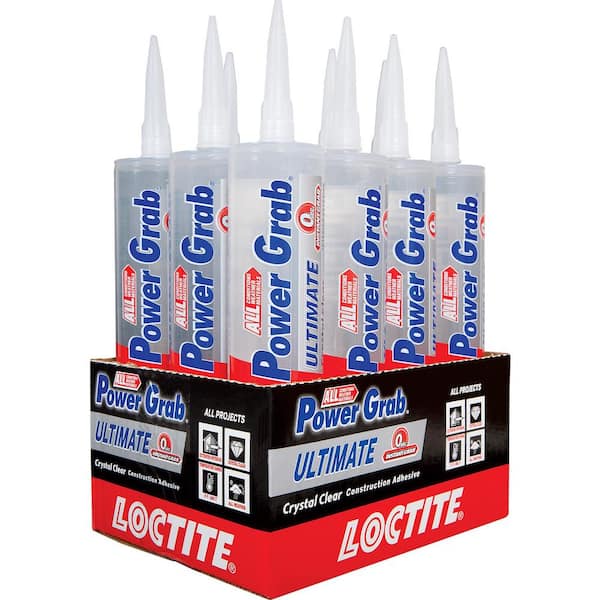 Loctite Power Grab Ultimate Instant Grab 9 oz. SMP Construction Adhesive Crystal Clear Cartridge (12 pack)