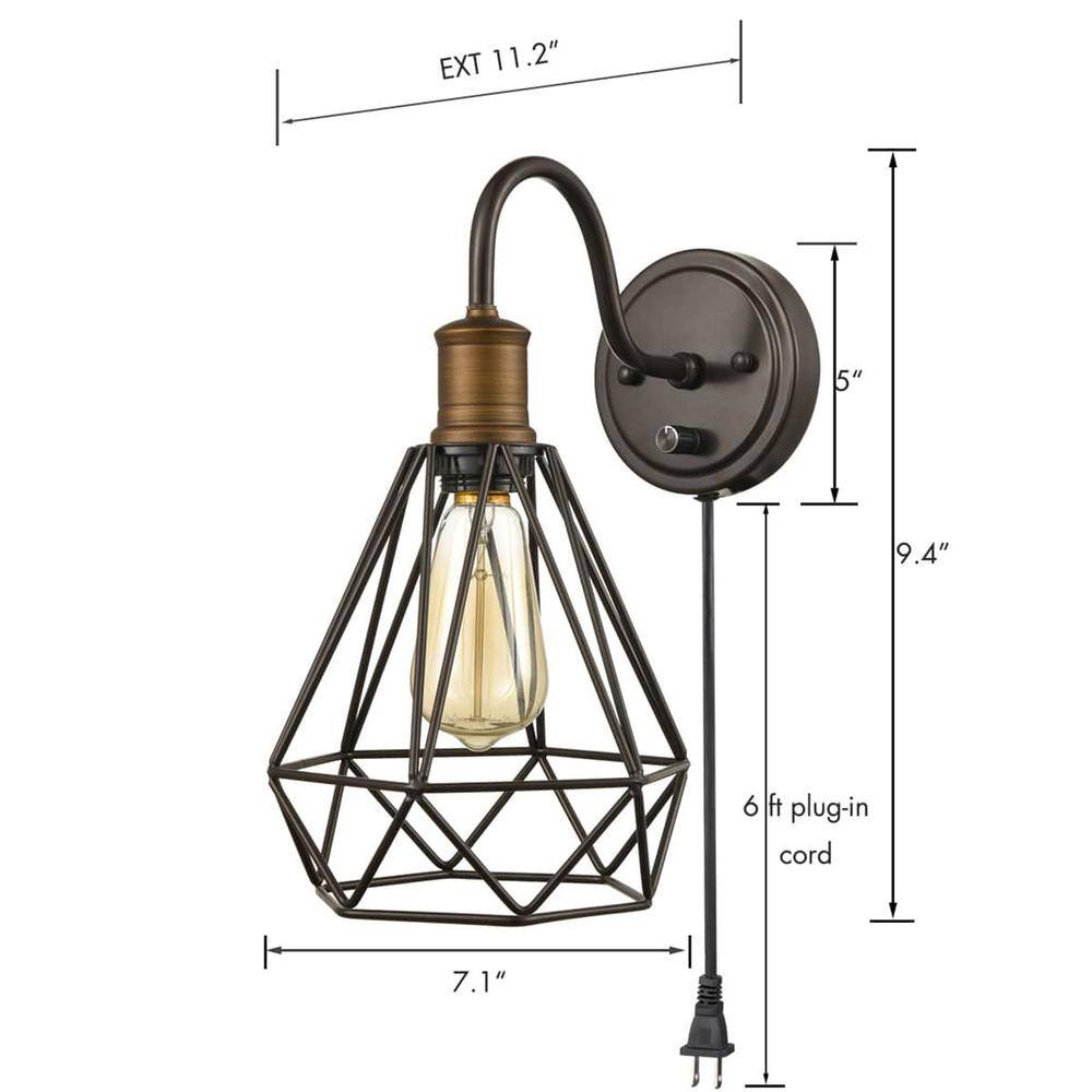 Barn Light Antique Bronze Industrial Wall Sconce Set