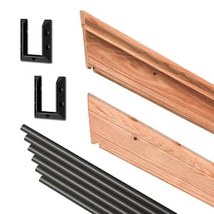 Pressure-Treated Redwood-Tone 6 ft. Stair Railing Kit with Black Aluminum Balusters