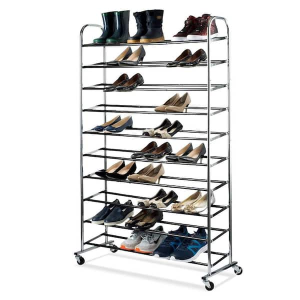 60 Pairs Shoe Rack Organizer 10-Tier Stackable Shoe Storage