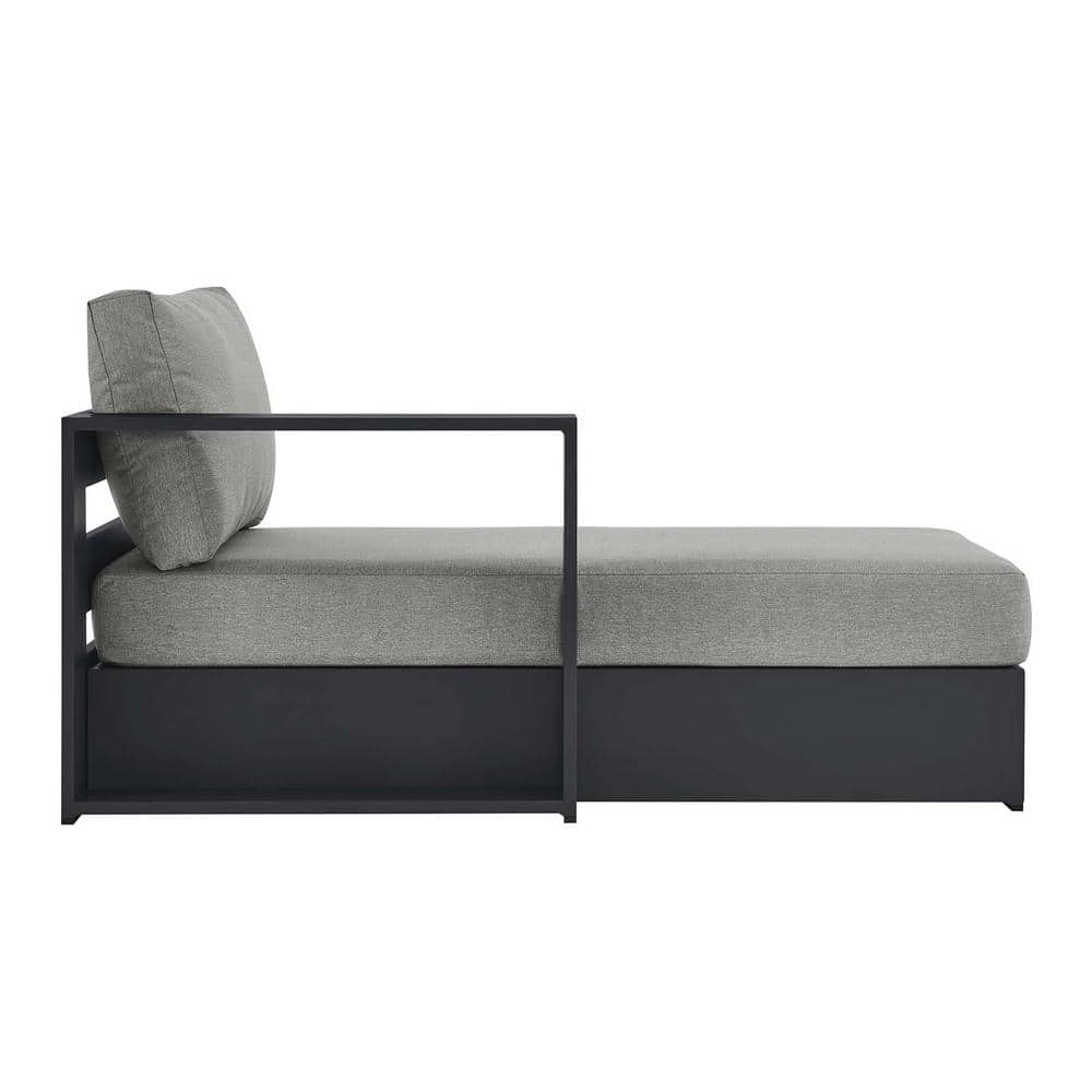 Tahoe Gray Powder-Coated Aluminum Outdoor Patio Modular Chaise Lounge