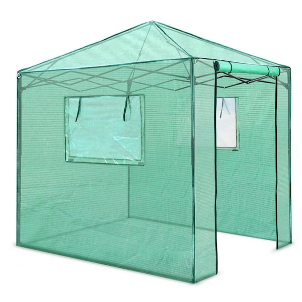Dovelina 71 in. W x 95 in. D x 95 in. H Green Portable Walk-in Greenhouse