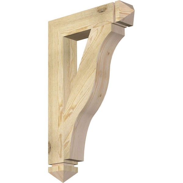 Ekena Millwork 4 in. x 32 in. x 20 in. Douglas Fir Funston Arts and Crafts Rough Sawn Bracket