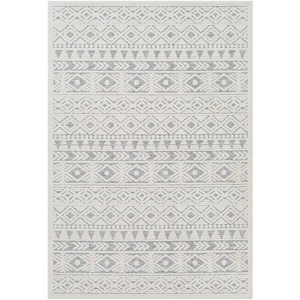 Livabliss Elowen Medium Gray 9 ft. x 12 ft. Indoor/Outdoor Area Rug