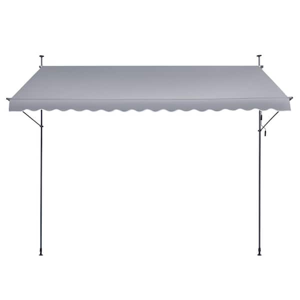 VEVOR 157 x 47 in. Patio Awning Retractable, Awning Sunshade Shelter with Manual Crank Handle, Outdoor Patio Canopy Sunsetter