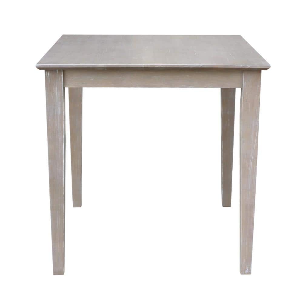 Transitional Solid Wood 30" Square Dining Table in Washed Gray