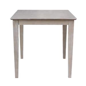 30 in. Weathered Taupe Gray Solid Wood Shaker Dining Table