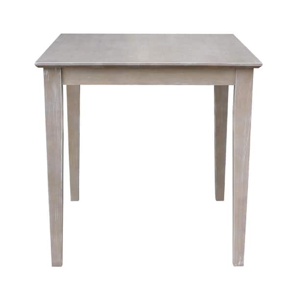 International Concepts 30 in. Weathered Taupe Gray Solid Wood Shaker Dining Table