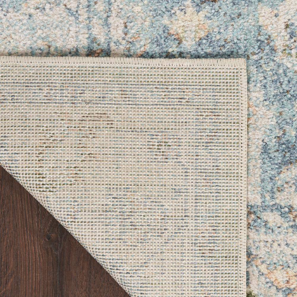 Light Blue Medallion Flatweave Washable Synthetic Area Rug