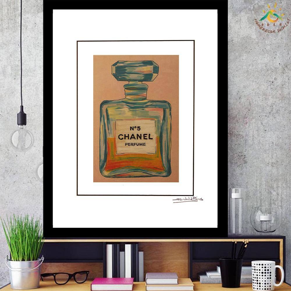 Abstract Chanel Perfume Bottle Framed Wall Art for Kids