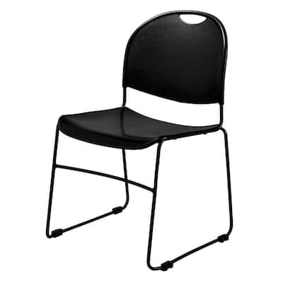 Black Multi-purpose Ultra Compact Stack Chair (4-Pack)