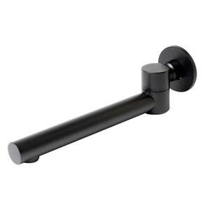 9.75 in. Wall-Mount Bath Spout with Foldable Ability in Black Matte