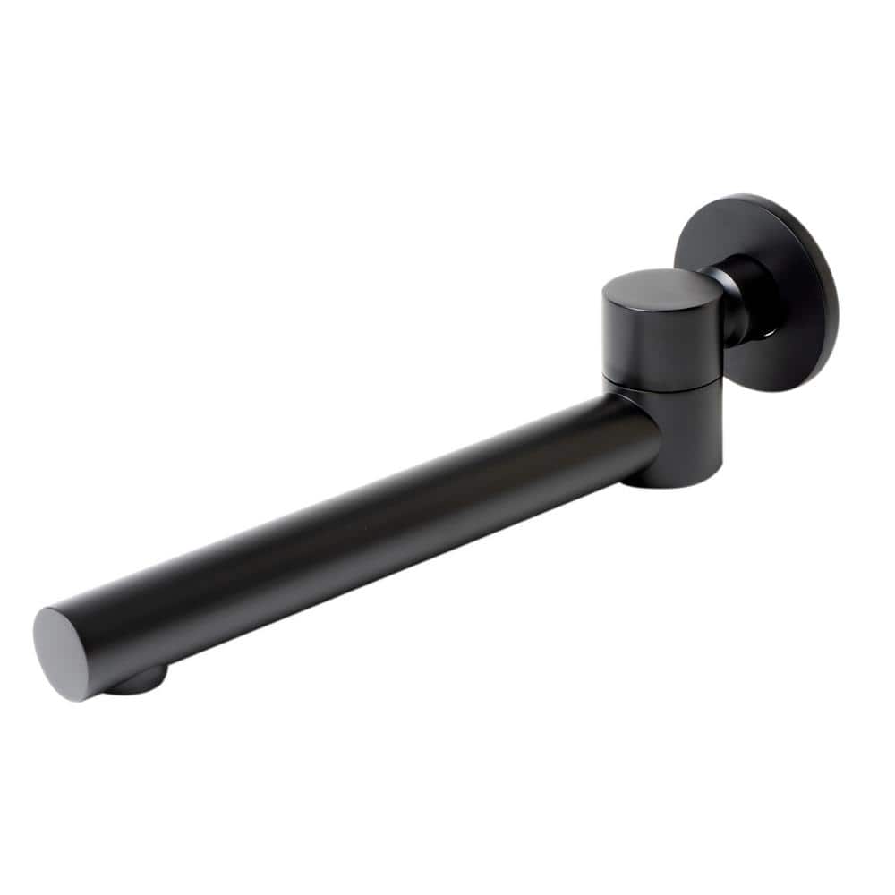 9.75" Matte Black Brass Wall-Mounted Foldable Tub Spout