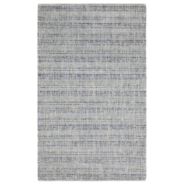 8 ft. x 10 ft. Gray Striped Washable Area Rug