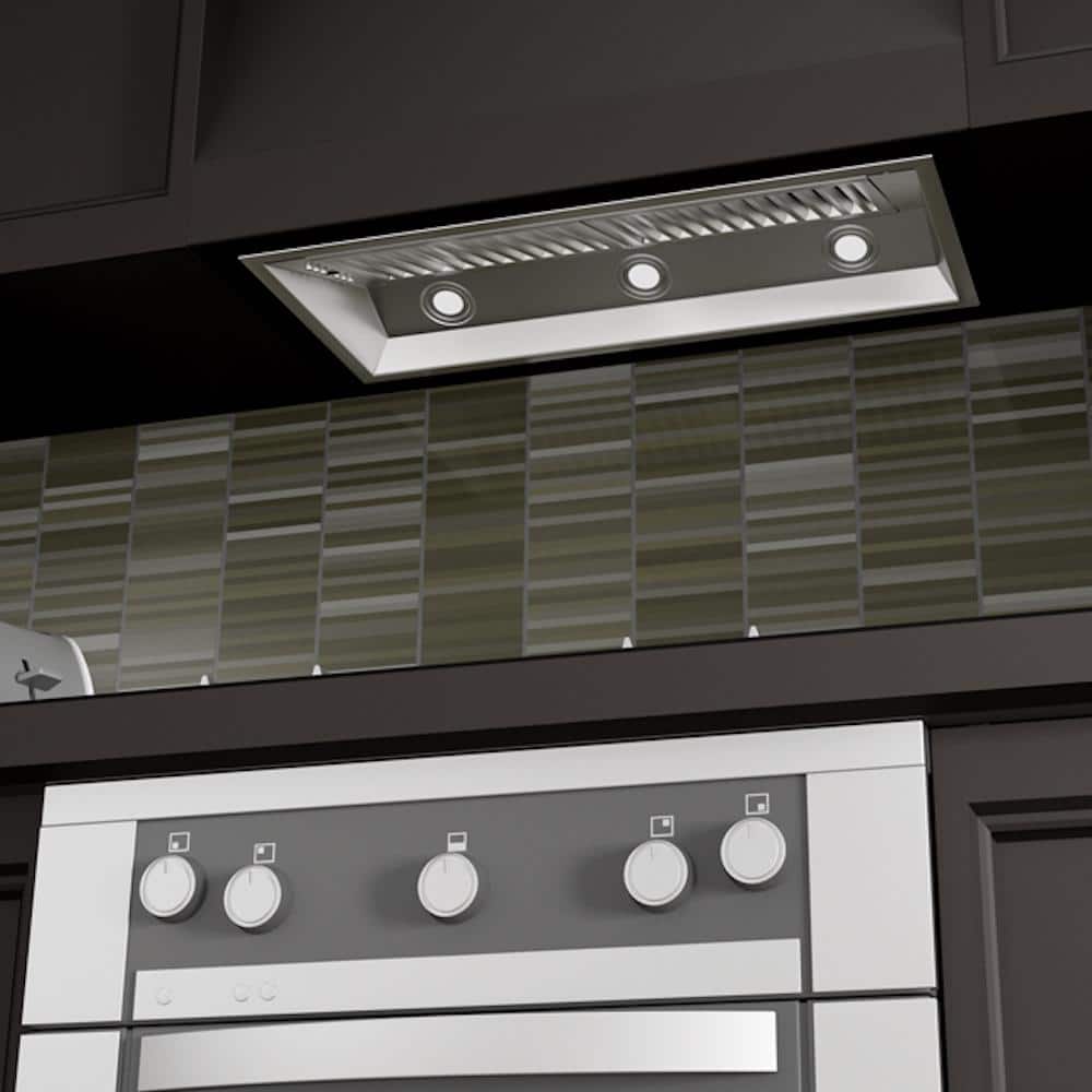 34" Stainless Steel Under Cabinet Range Hood Insert with LED Lighting
