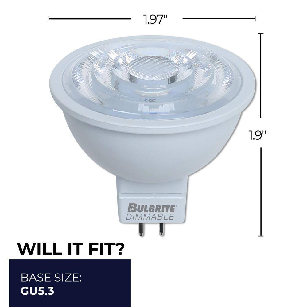 6.5W Soft White Dimmable LED MR16 Flood Light Bulbs, Pack of 4