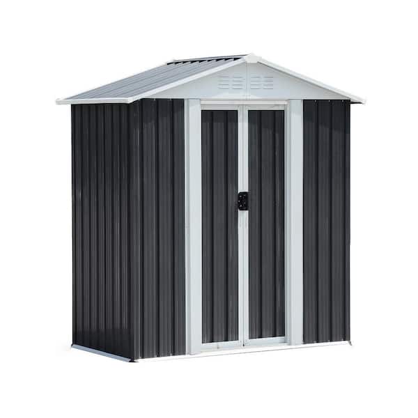Unbranded 5 ft. W x 3 ft. D Gray Waterproof Outdoor Metal Shed with Aluminum alloy frame And Sliding doors (15 sq. ft.)