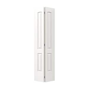 24 in. x 80 in. Caiman 2 Panel White Paint Hollow Core Molded Composite Closet Bi-Fold Door