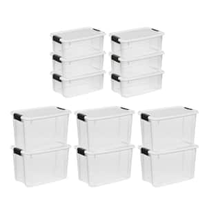 30 Qt. Plastic Stackable Storage Bin with Lid (6-Pack) and 18 Qt. Ultra-Storage Box (6-Pack)