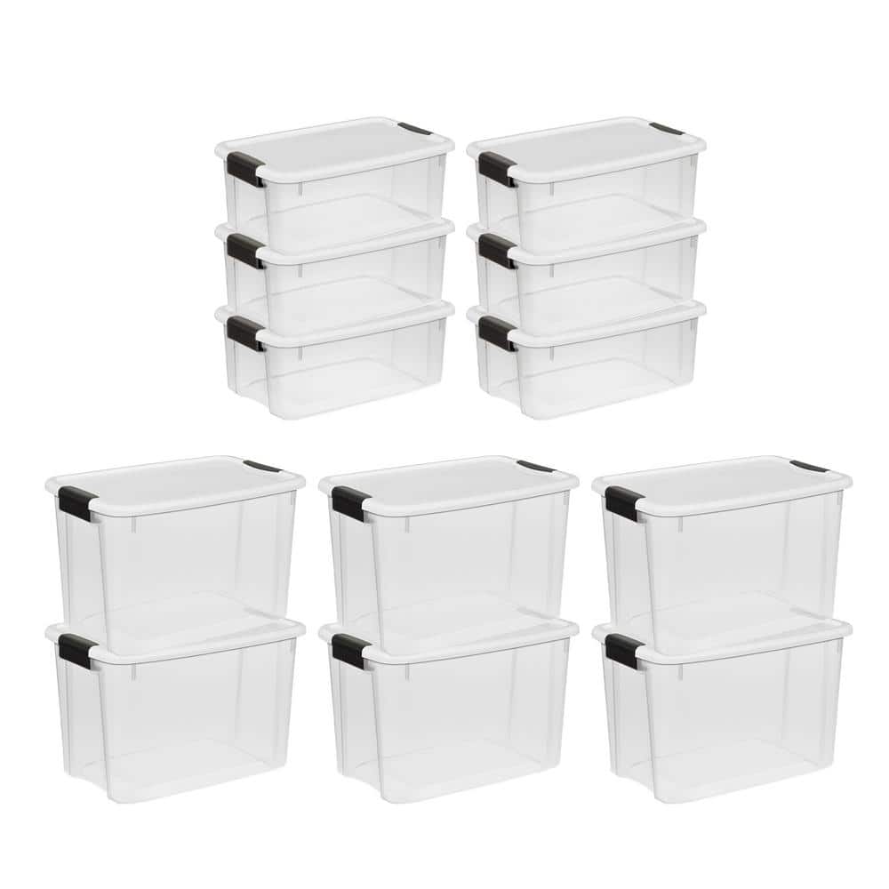 30-Qt 6-Pack & 18 Qt 6-Pack Clear Plastic Stackable Storage Bin w/ Lid price history on PriceWatchPro