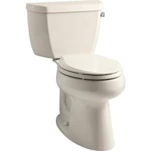 Highline 12 in. Rough In 2-Piece 1 GPF Single Flush Elongated Toilet in Almond Seat Not Included