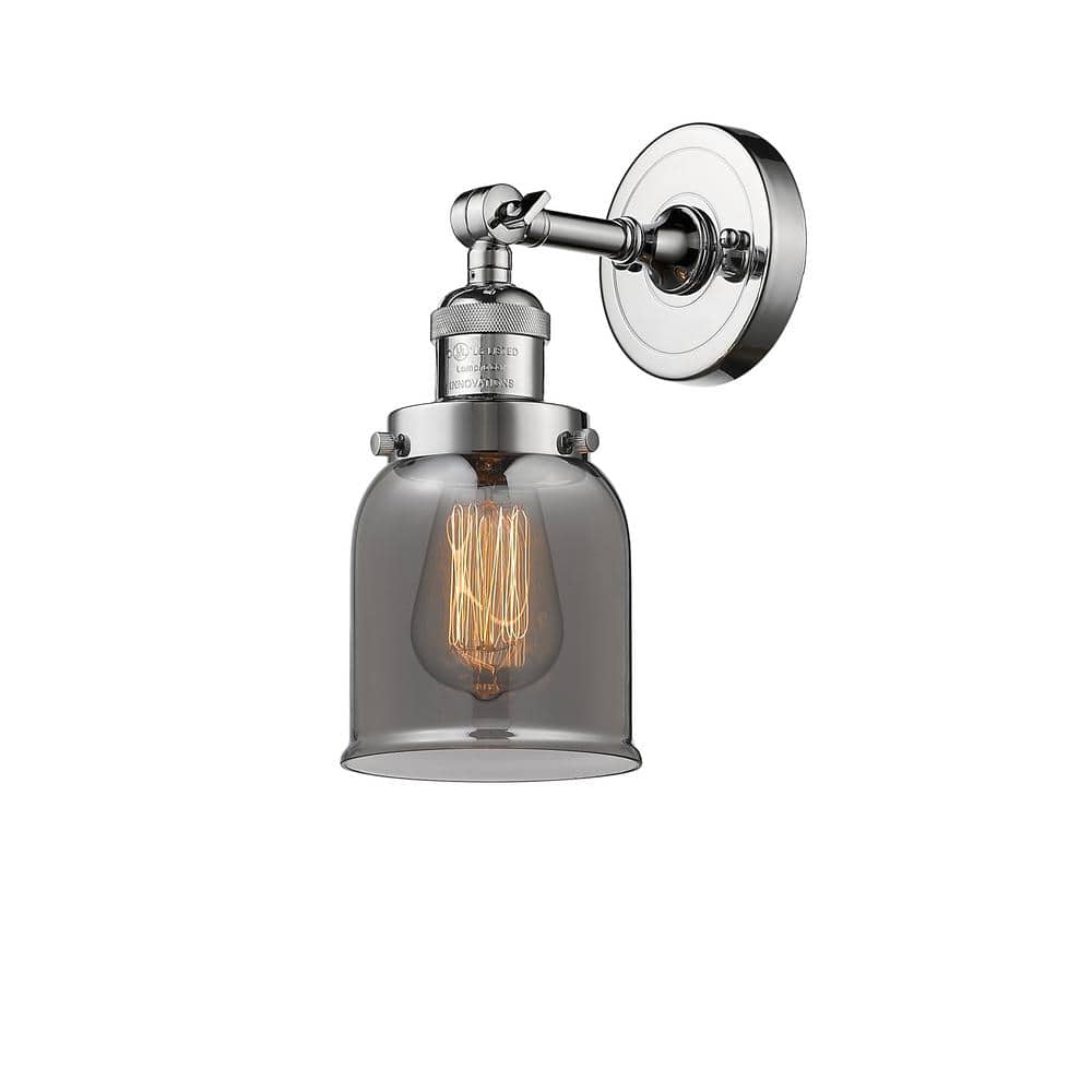 Bell 1-Light Polished Chrome Wall Sconce with Glass Shade price history on PriceWatchPro