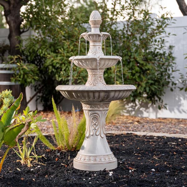 XBRAND 47 in H Freestanding Garden 3-Tiered Outdoor Waterfall