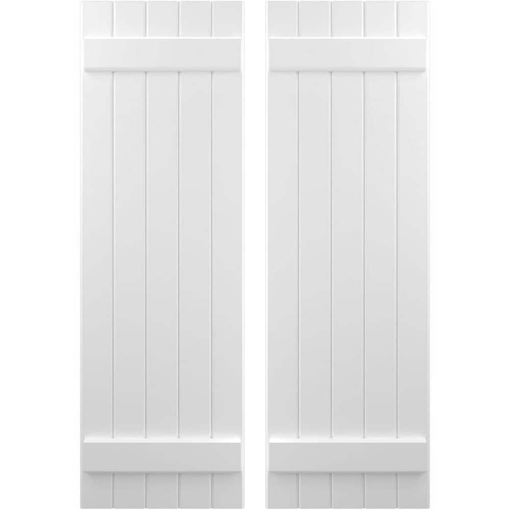 17-1/2 in. W x 52 in. H Americraft 5 Board Exterior Real Wood Joined Board and Batten Shutters White price history on PriceWatchPro