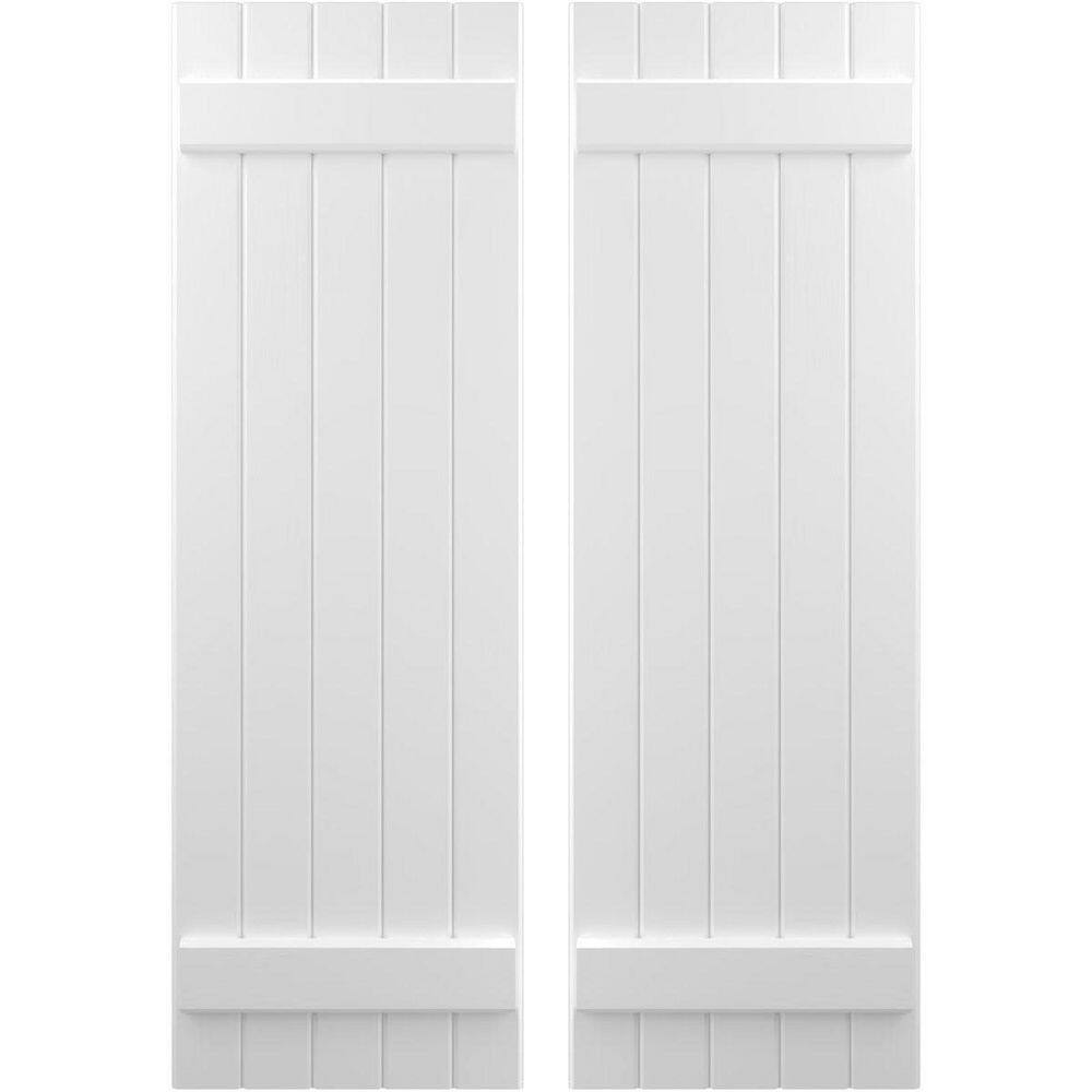 17-1/2 in. W x 60 in. H Americraft 5 Board Exterior Real Wood Joined Board and Batten Shutters White price history on PriceWatchPro