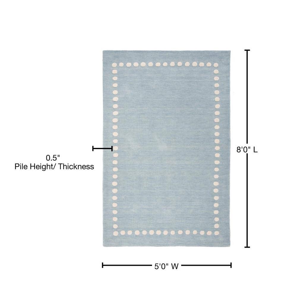 Blue Hand-Tufted Wool Kids' 8' x 10' Rug
