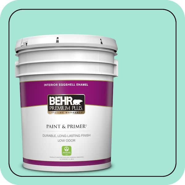 BEHR PREMIUM PLUS 5 gal. #480A-2 Botanical Tint Eggshell Enamel Low Odor Interior Paint & Primer